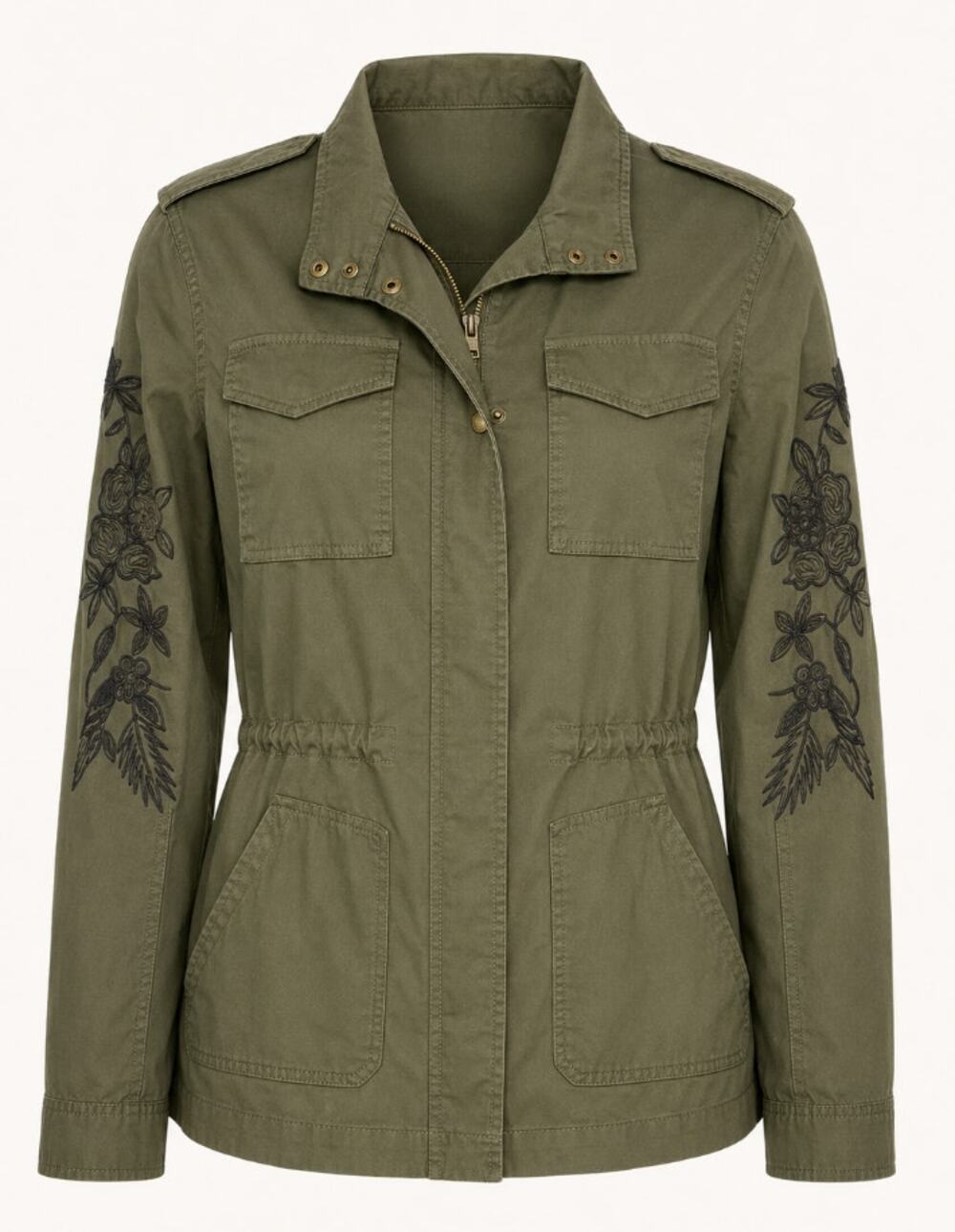 Vigoss Olive Green Embroidered Utility Field Jacket Size M